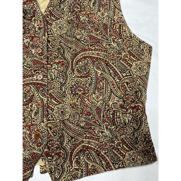 Pendleton Classic Lined Vest - Rust Multi Paisley - Rayon Size 12 - Picture 3 of 8